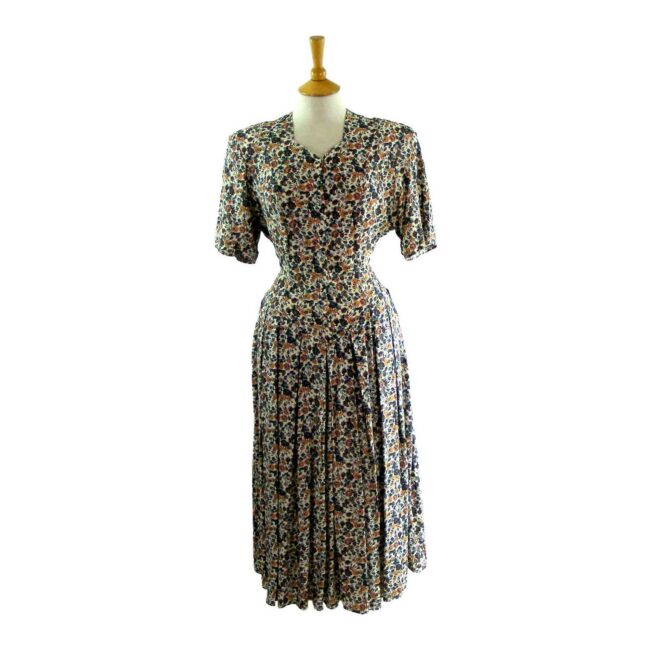 80s Flower Print Dress