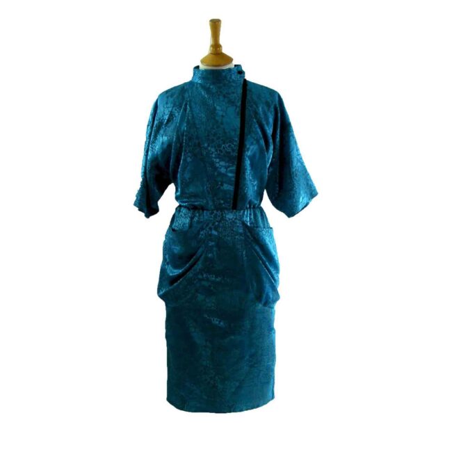 80s French Blue Dress