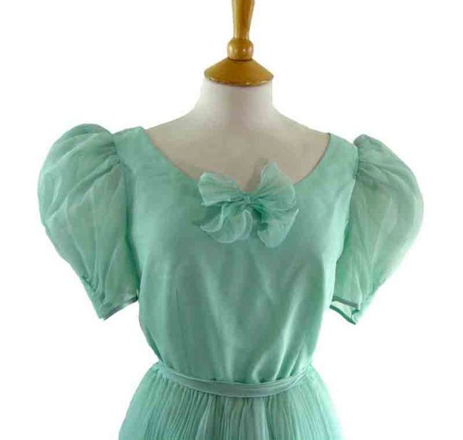 80s Green Party Dress - Image 2