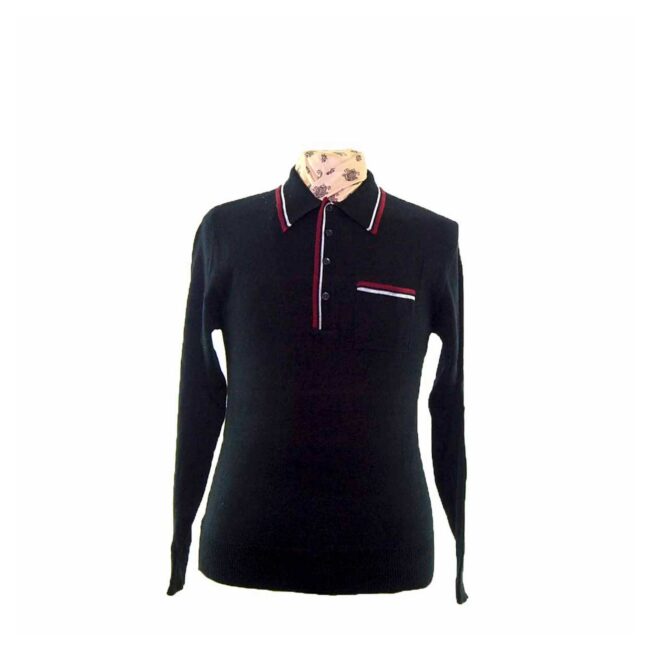 80s Mens Black Italian Style Sweater - S