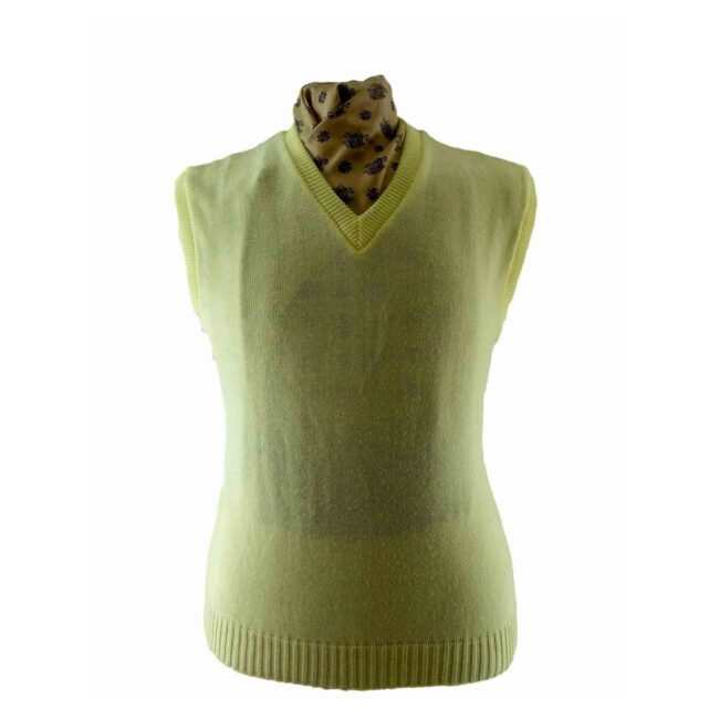 80s Mens Lemon Yellow Tank Top - L