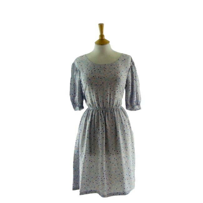 Mulicolour Polka Dot Knee Length 80s Dress - 10