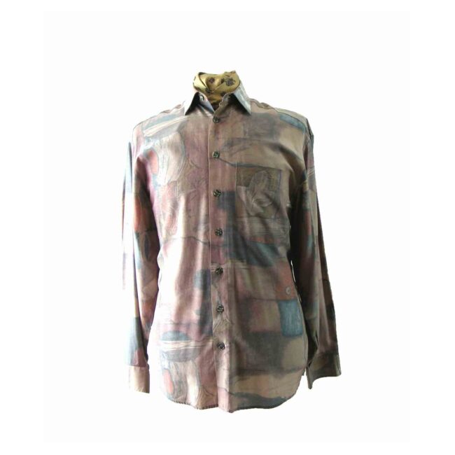 80s Multicolored Print Shirt - M
