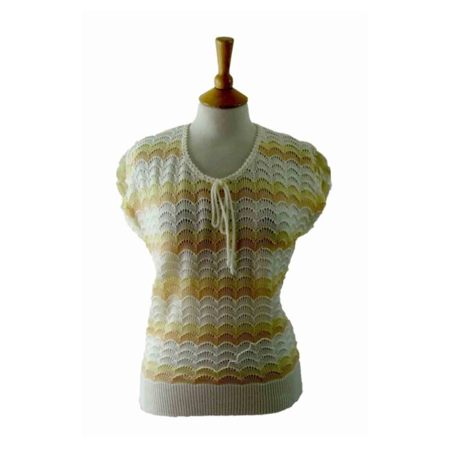 80s Multicolored Scalloped Top - 10