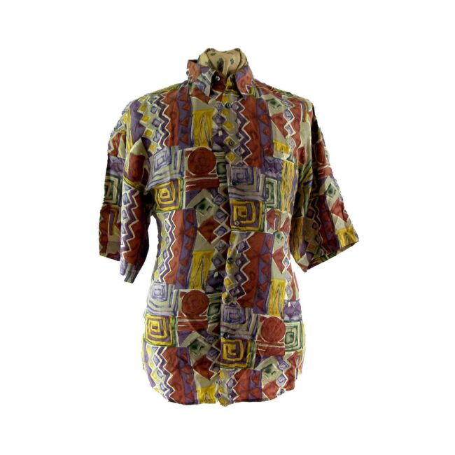 80s Multicolored silk shirt