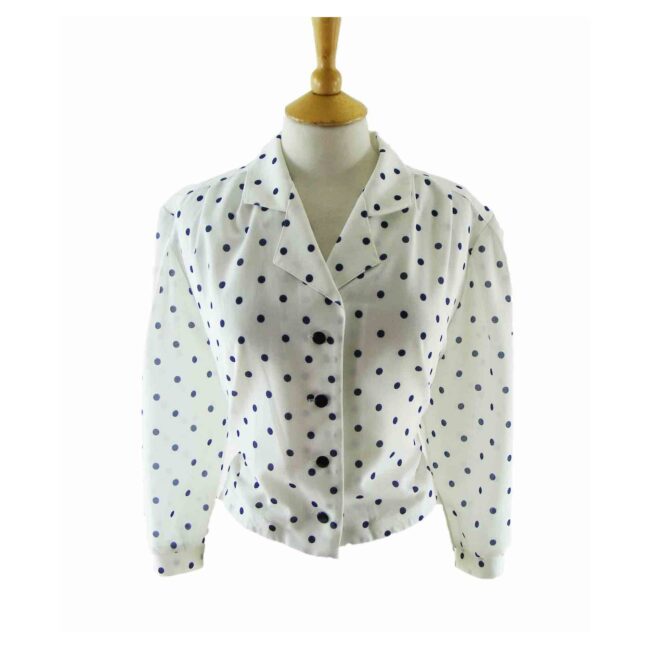 80s-Polka-Dot-White-Blouse