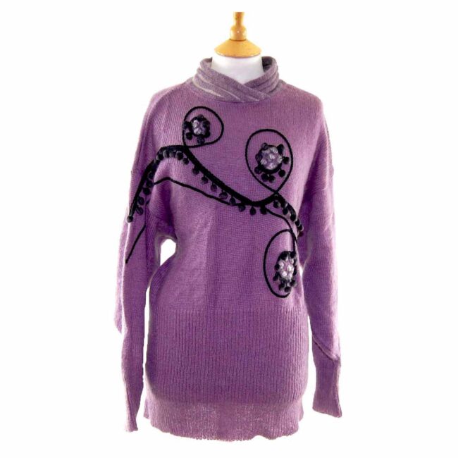 80s Purple Mohair Wool Sweater - 12