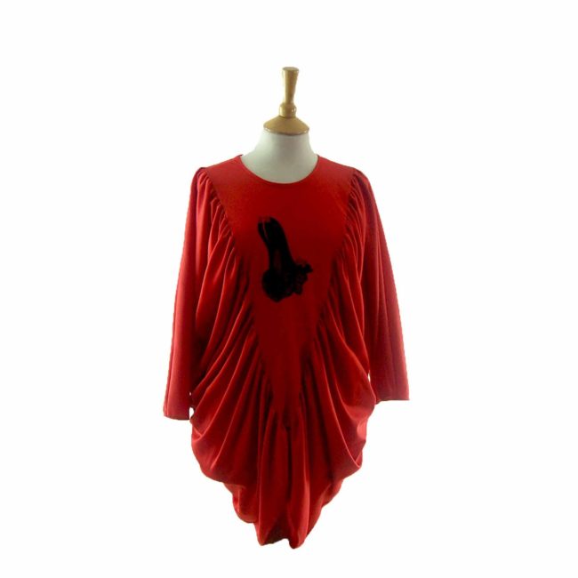 80s Red Draped Shirt - 12