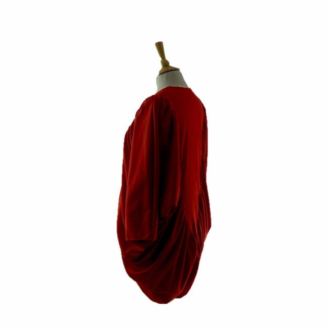 80s Red Draped Shirt - 12 - Image 2