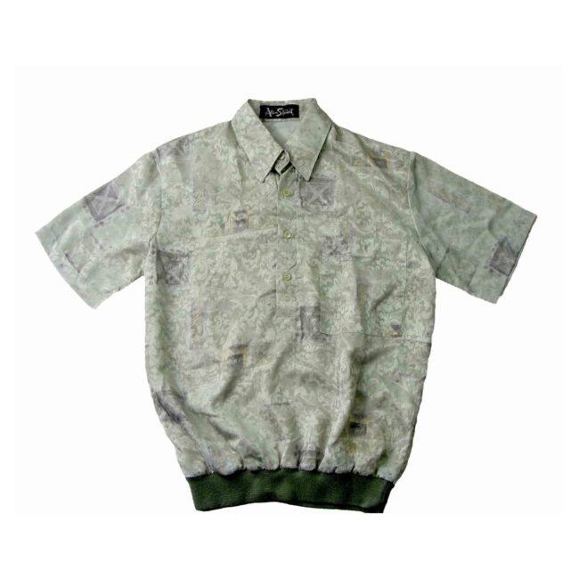 80s Rococo Floral Print Shirt - S