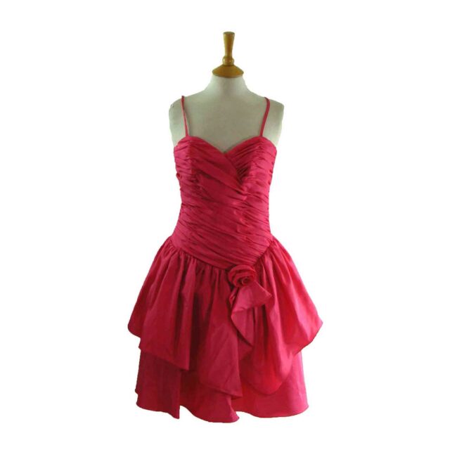 80s Rose Pink Party Dress