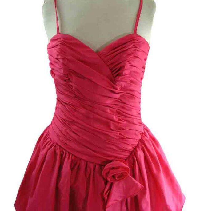 80s Rose Pink Party Dress - Image 2