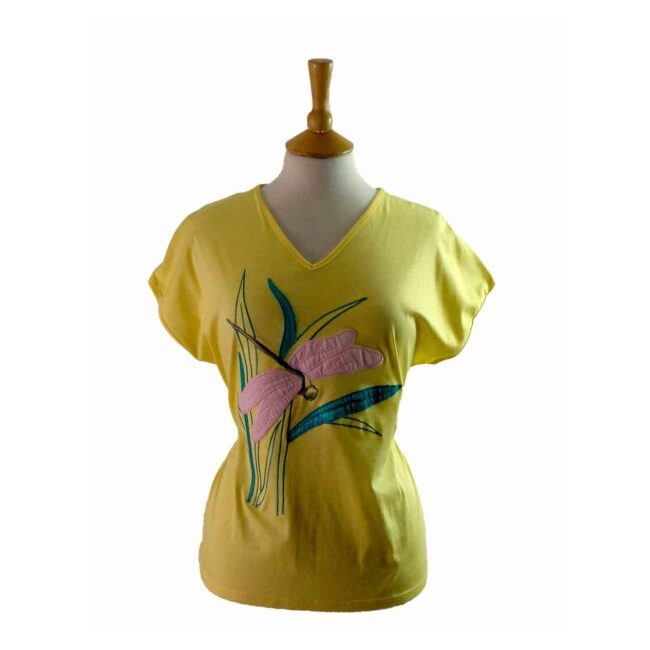 80s Yellow Dragonfly Tee Shirt - 12