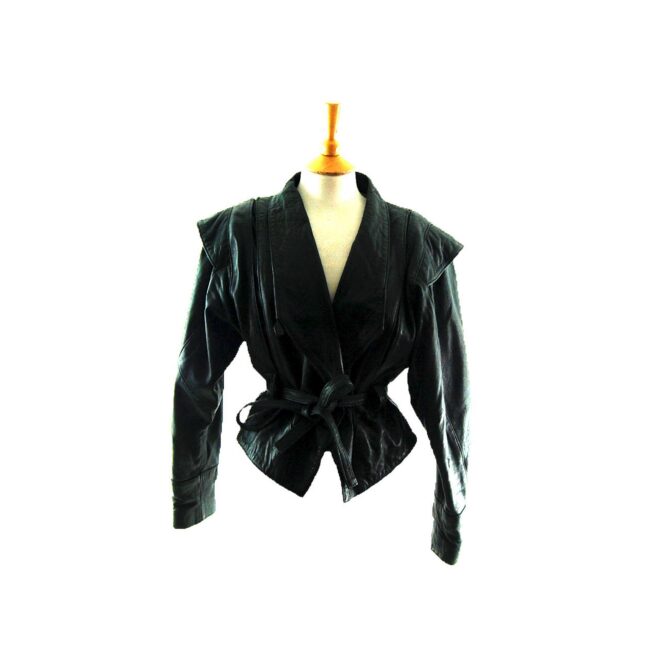 80s Green Leather Jacket -10
