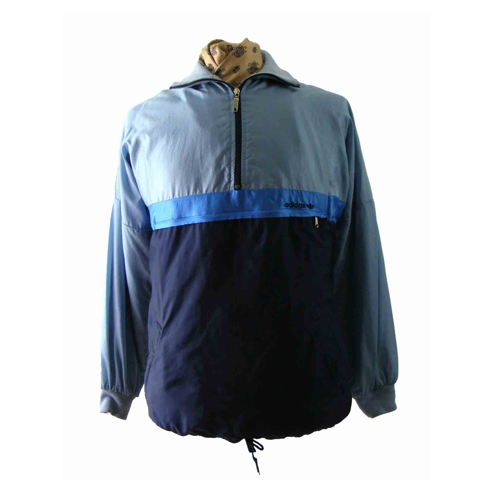 80s ADIDAS Blue shell suit top