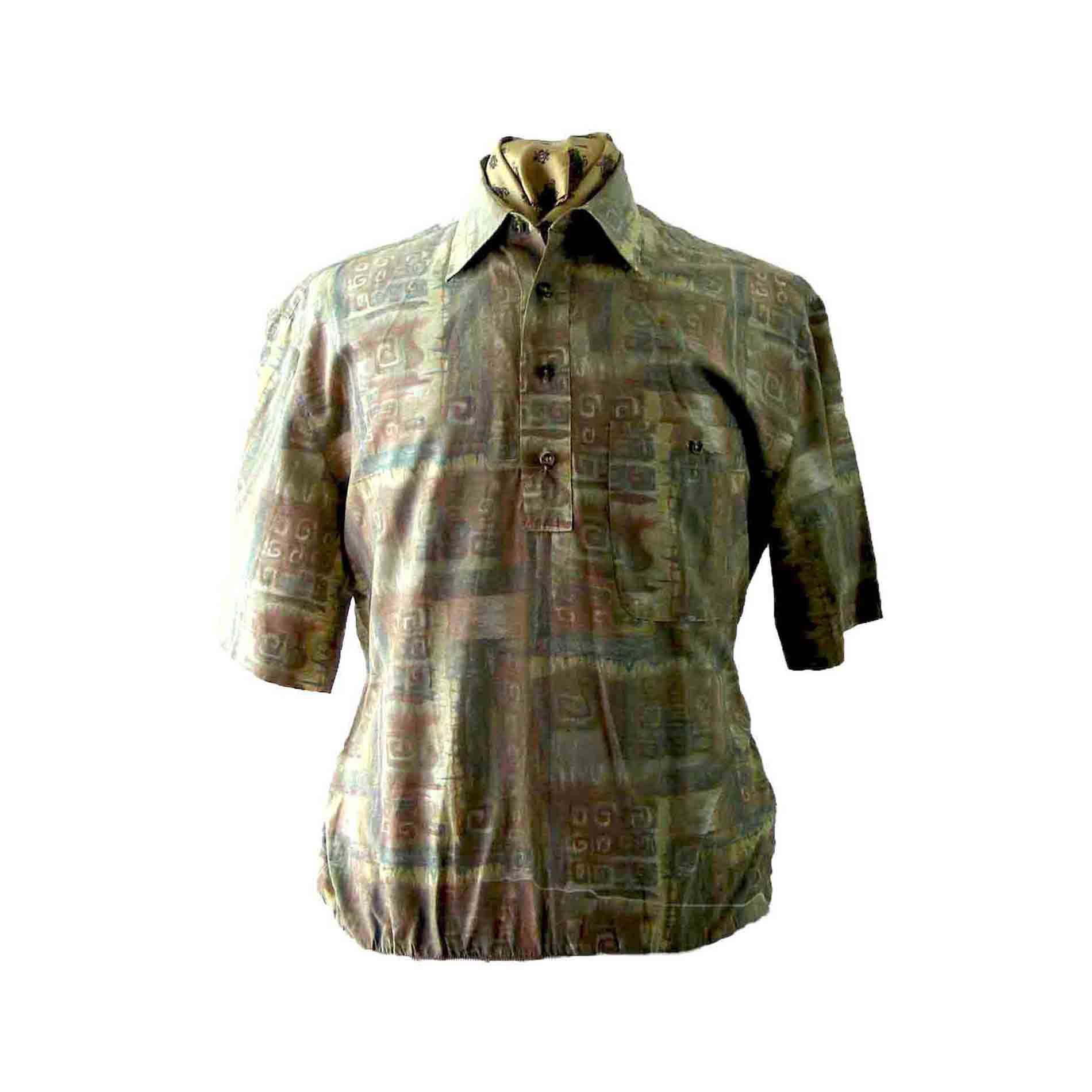 80s Abstract Print Casual shirt - M