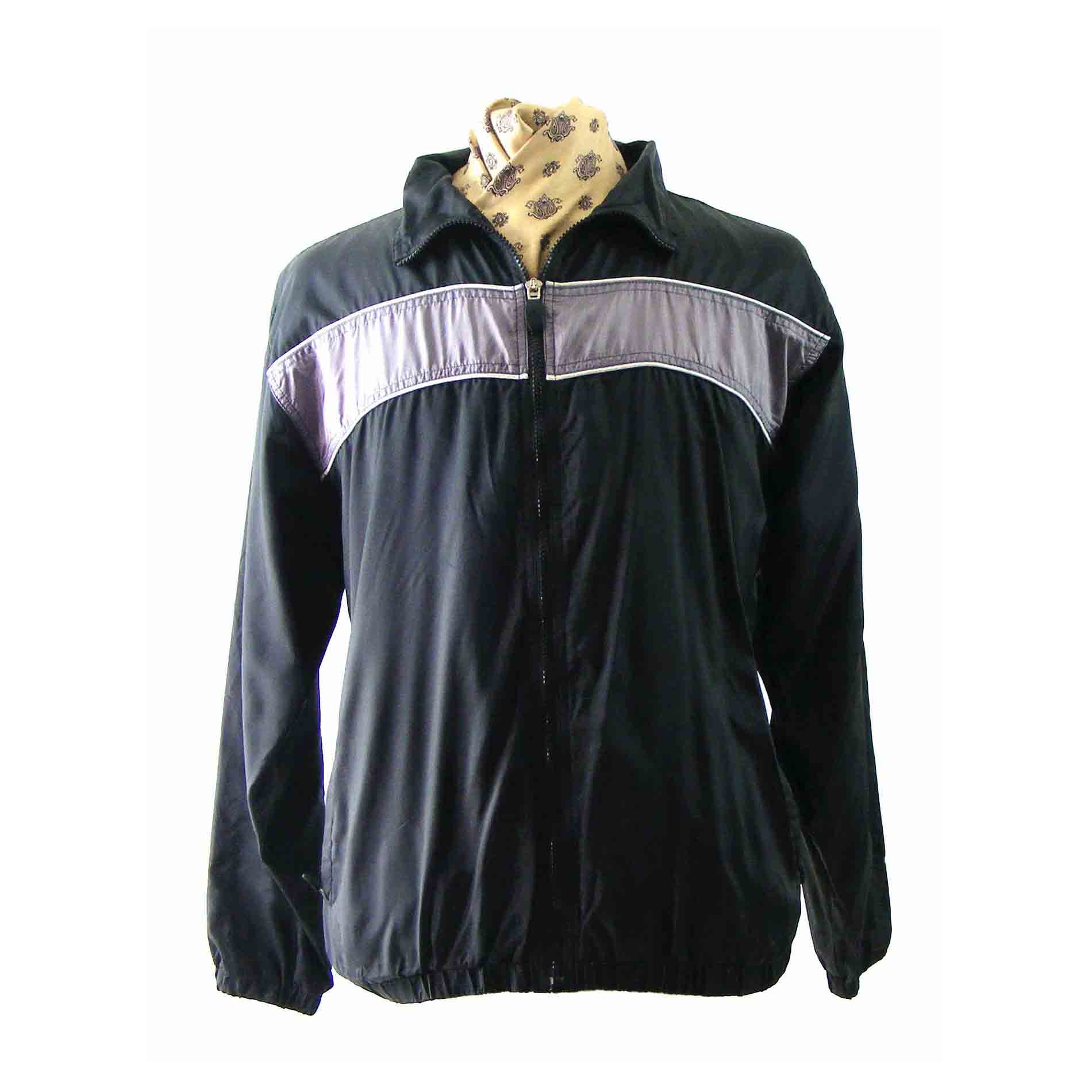 80s Black & grey shell suit top