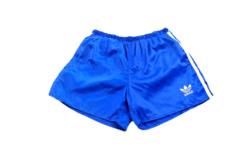 Adidas Satin Blue Shorts - UK M - Blue 17 Vintage Clothing
