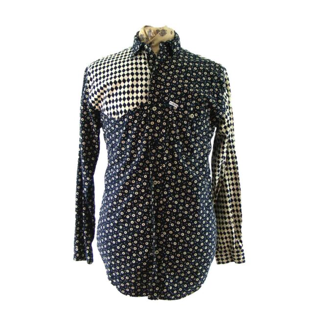 90s Black White South Western Shirt