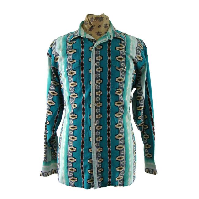 90s Blue South Western Shirt