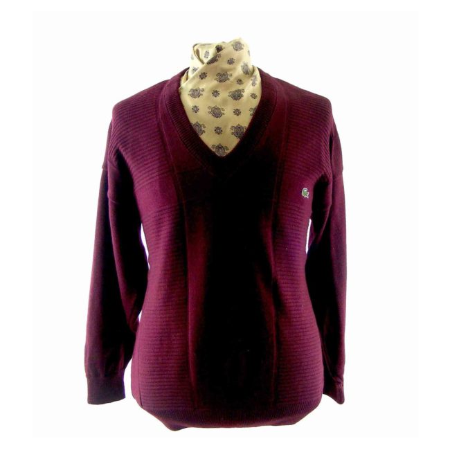 90s Burgundy Cotton Lacoste Sweater - XL