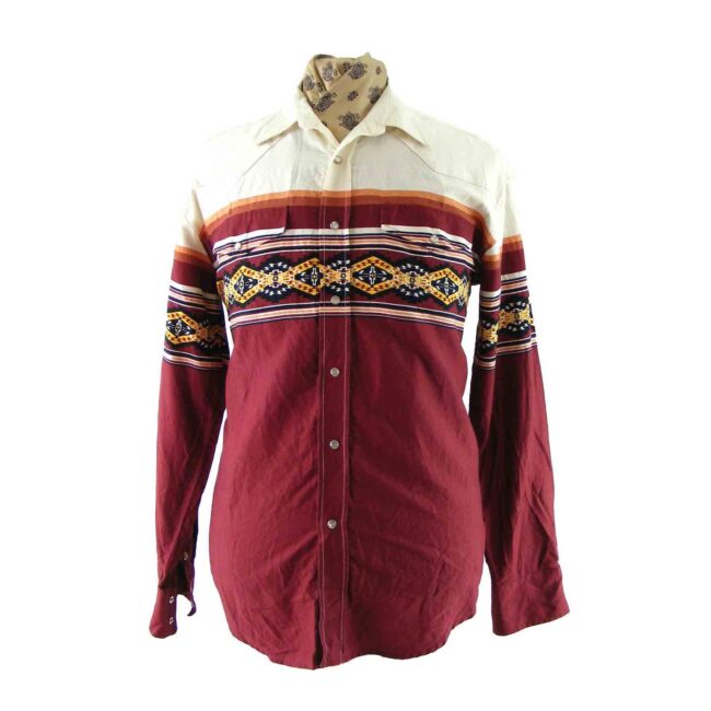 90s Burgundy South Western Shirt