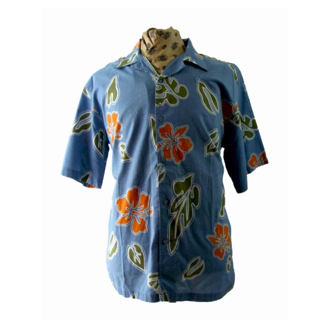 90s Cotton Tropical Floral Print shirt - XL