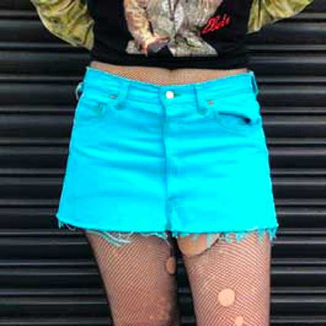 90s Cropped Blue Levis Skirt