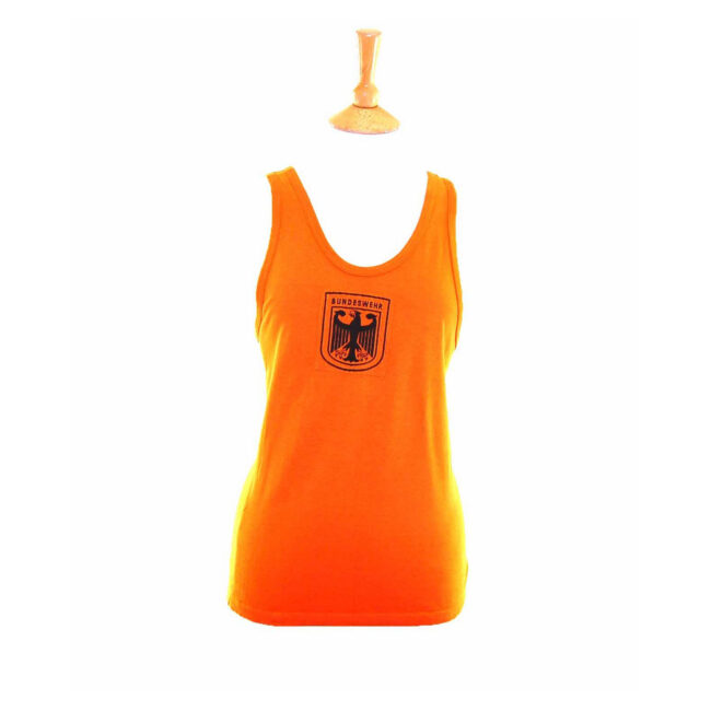 90s Fluorescent Orange Cotton German Military Vest