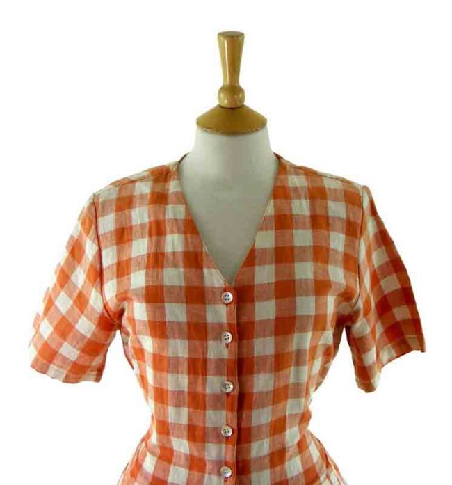 90s Gingham Print Dress - Image 2