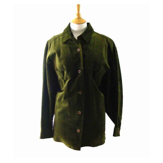 90s Green Suede Over shirt - 10