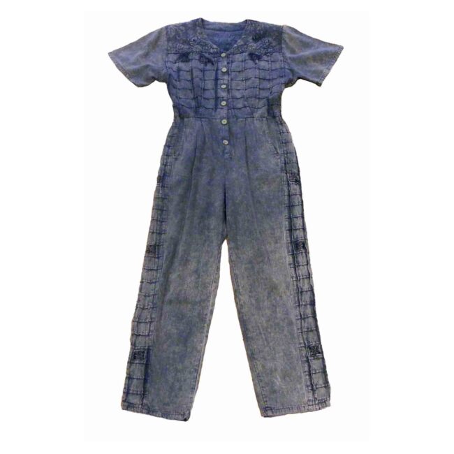 90s Grey Marble Wash Cotton Jump suit - 14