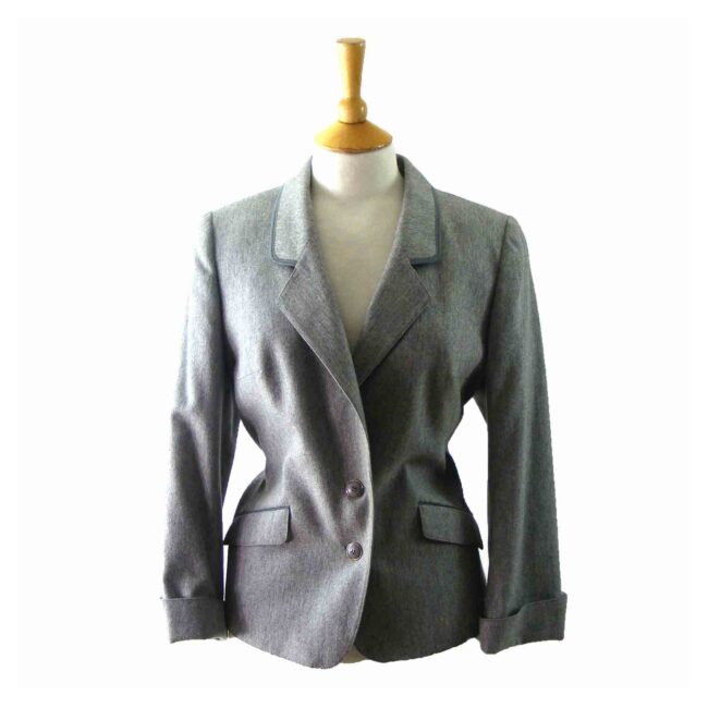 90s Grey Pure Wool Jacket - 12