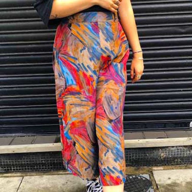 Front of 90s Irregular Paint Pattern Culottes