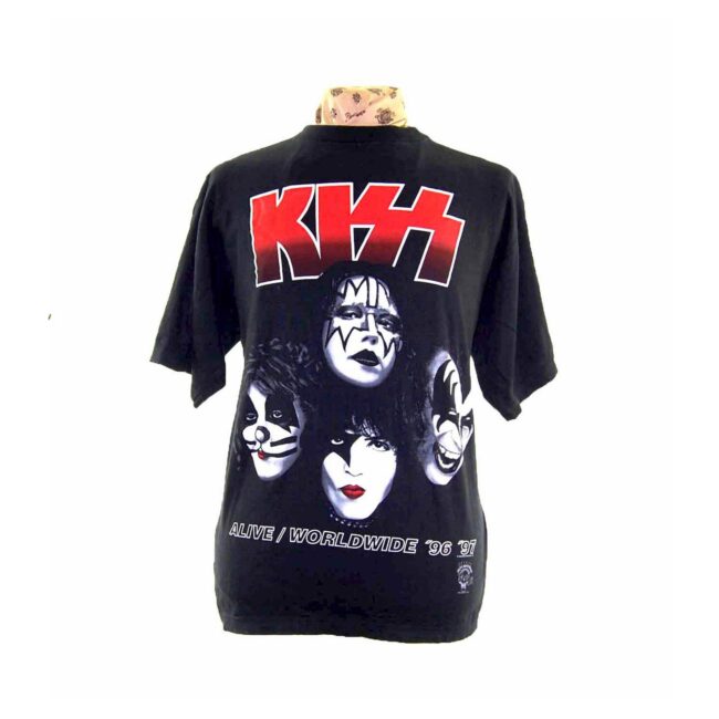90s KISS Alive Worldwide 96 97 Rock Tee Shirt Tee