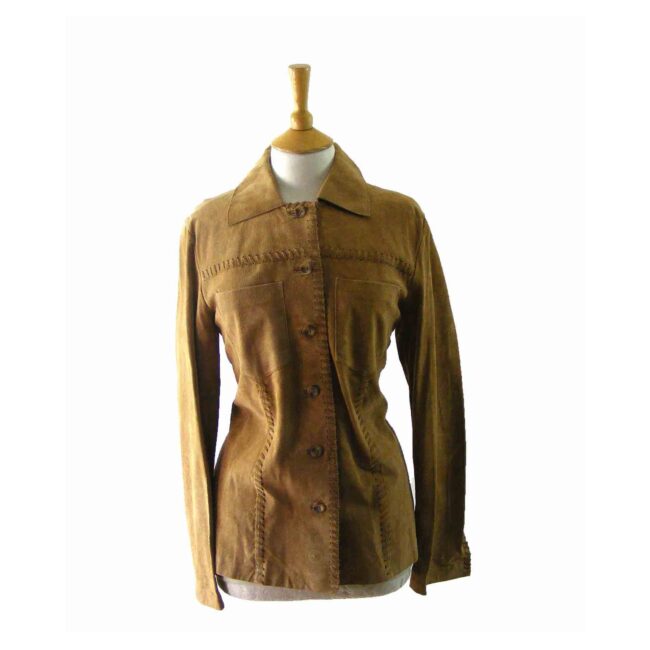 90s Light Tan Suede Jacket - 12