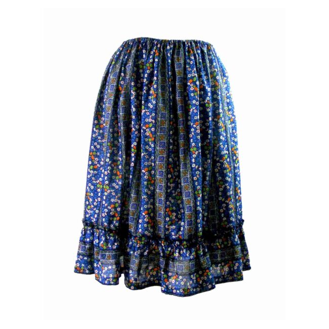 90s Multicolored Floral Print Peasant Skirt