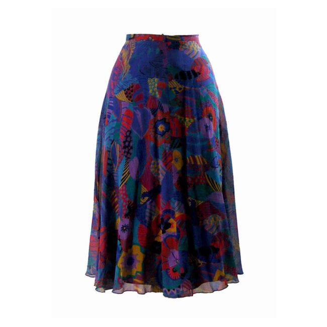 90s Multicolored Mid Length Floral Print skirt