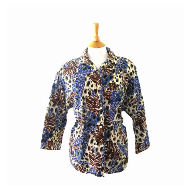 90s Multicoloured Patterned Loose Shirt - UK 24