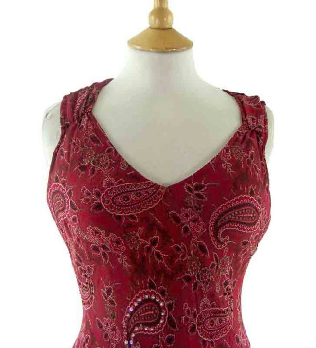 90s Paisley Print Dress - Image 2