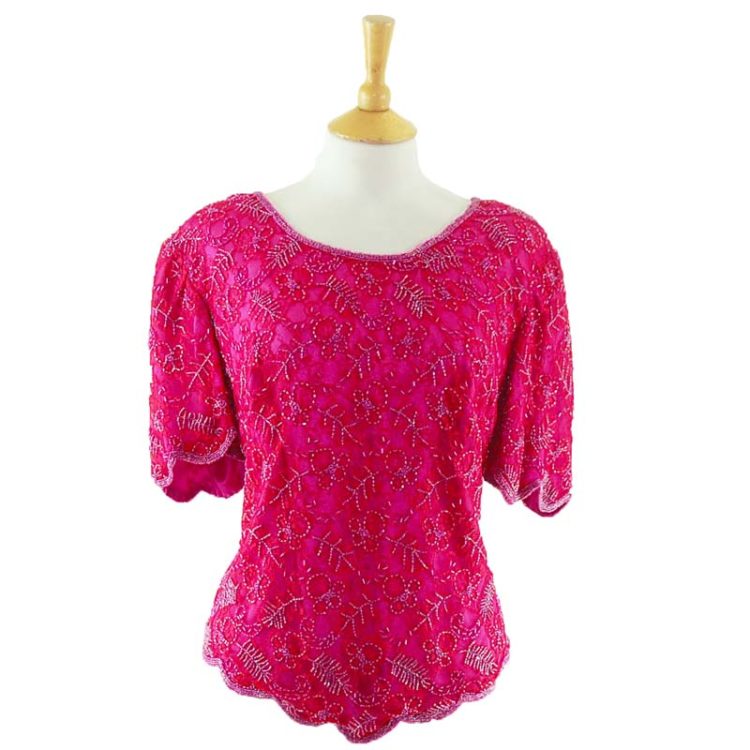 90s Pink Sequined Top