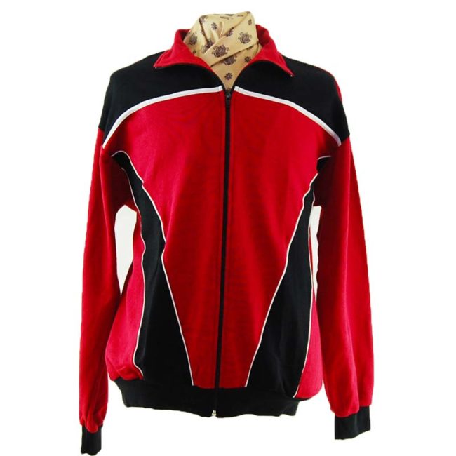 90s Red And Black Track Top