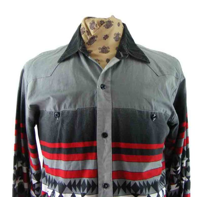 90s South West Print Western Shirt - Image 2