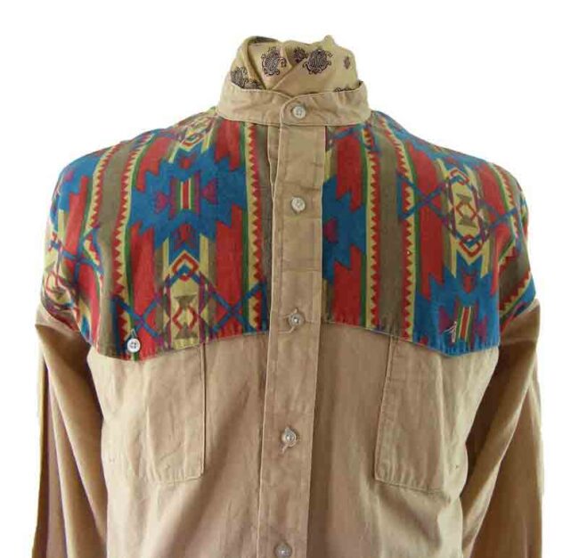 90s South Western Collarless Shirt - Image 2