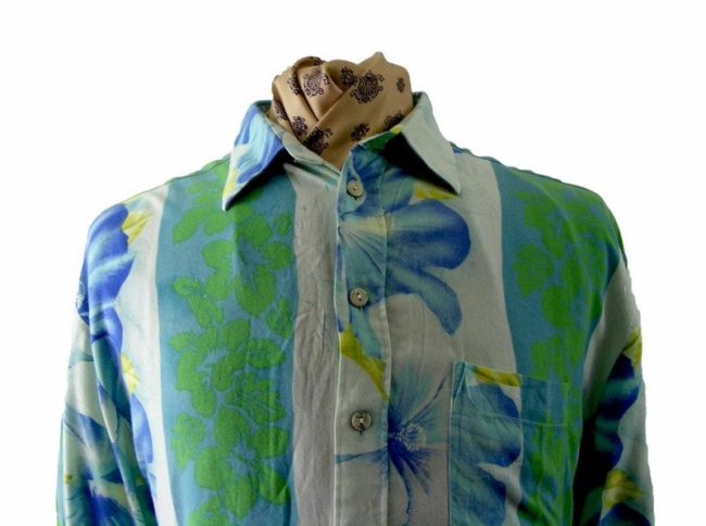 90s Tropical Floral Print shirt - Image 2