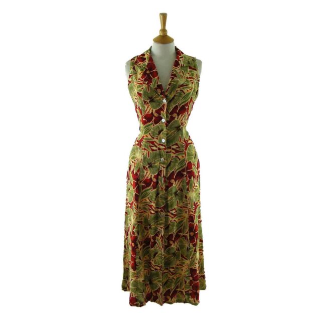90s Tropical Print Sundress