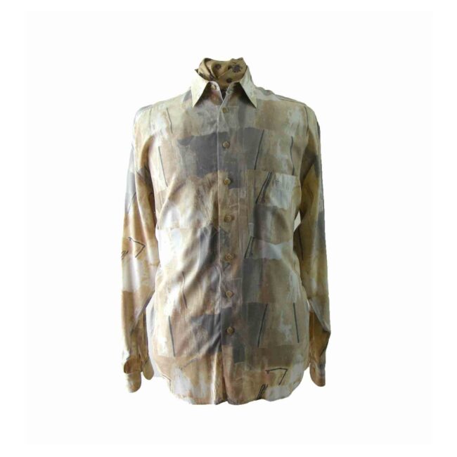90s Two Tone Abstract Print Shirt - L