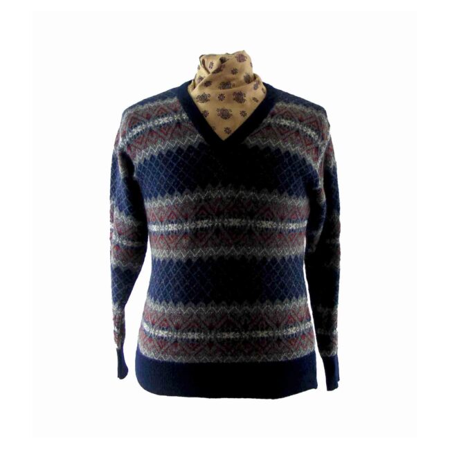 90s V Neck Scandinavian Jumper - M