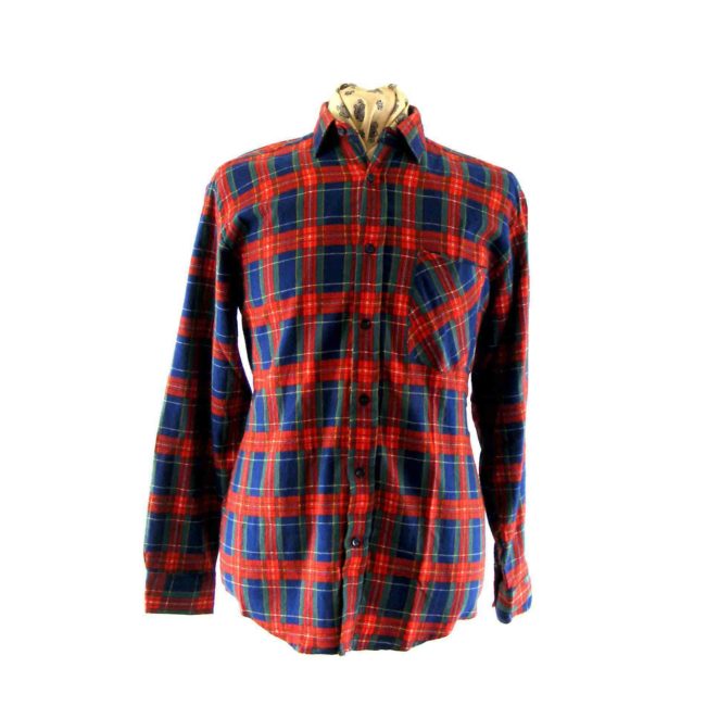 90s Vintage Mens Plaid Shirt