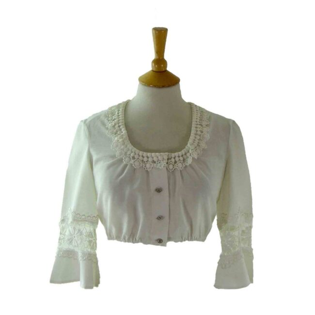 90s White Cropped Blouse